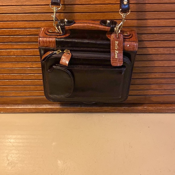 Vintage Belle Rose Leather Small Briefcase Purse - Picture 3 of 11